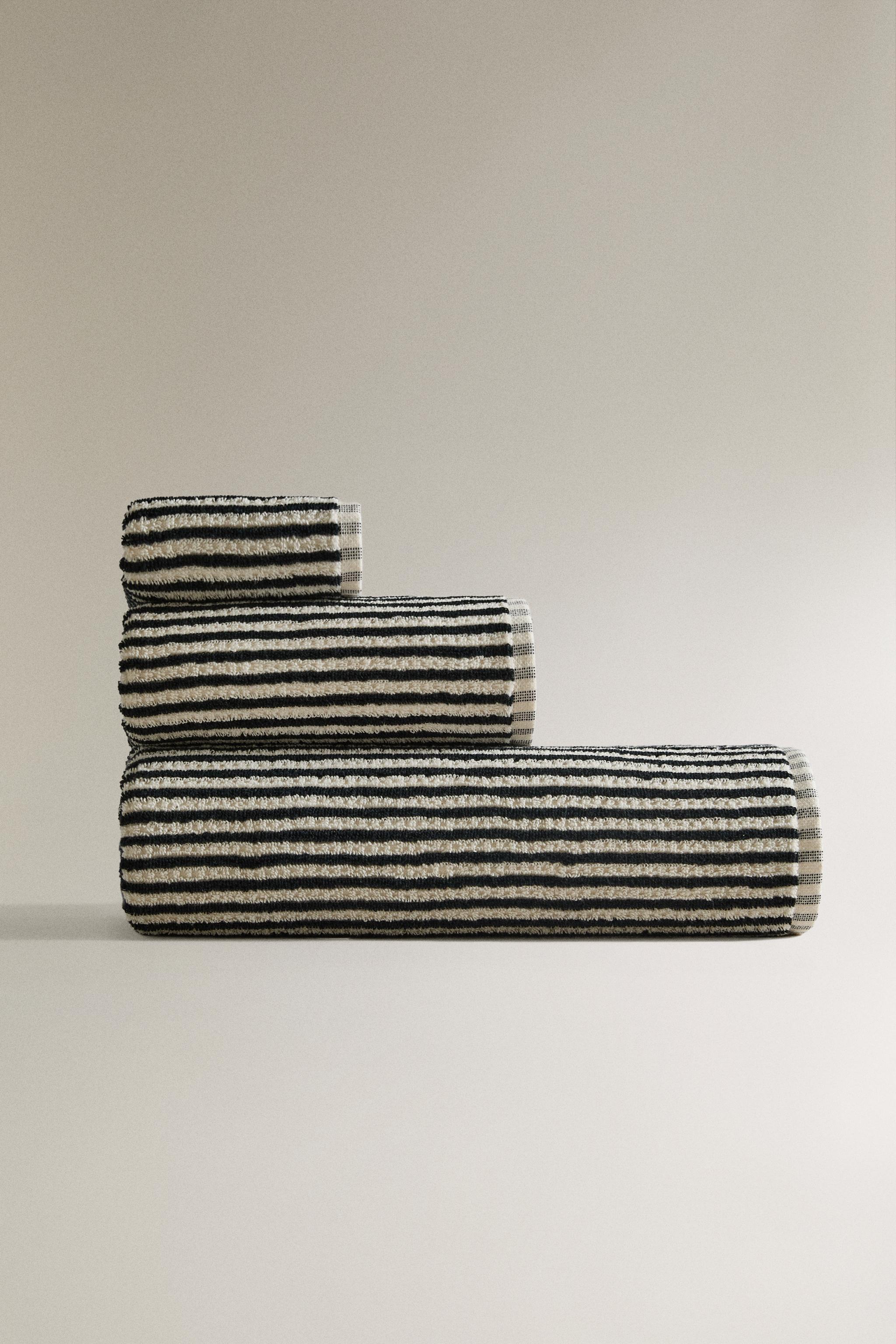 SERVIETTE DE BAIN COTON FIL TEINTÉ